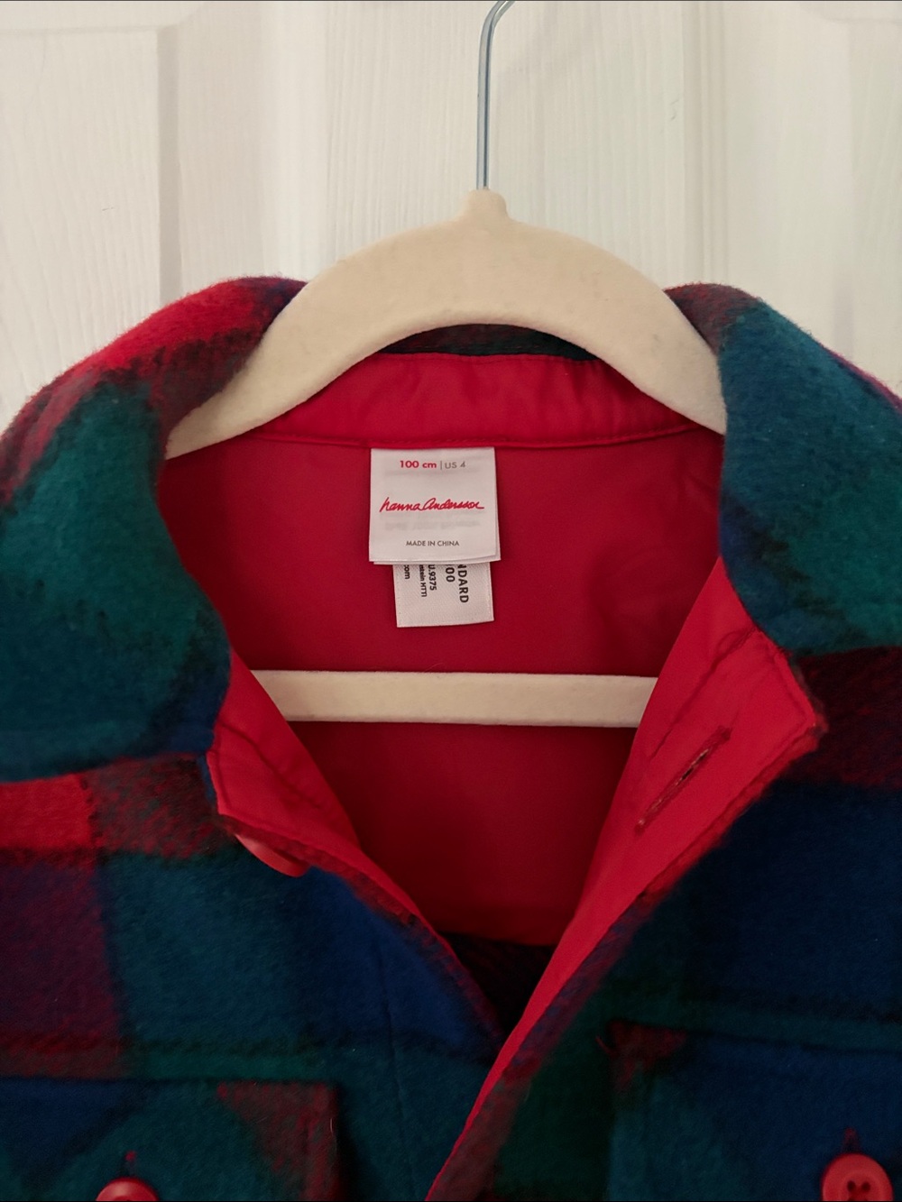 Hanna Andersson Faux Wool Felt Plaid Jacket - Picture 3 of 5